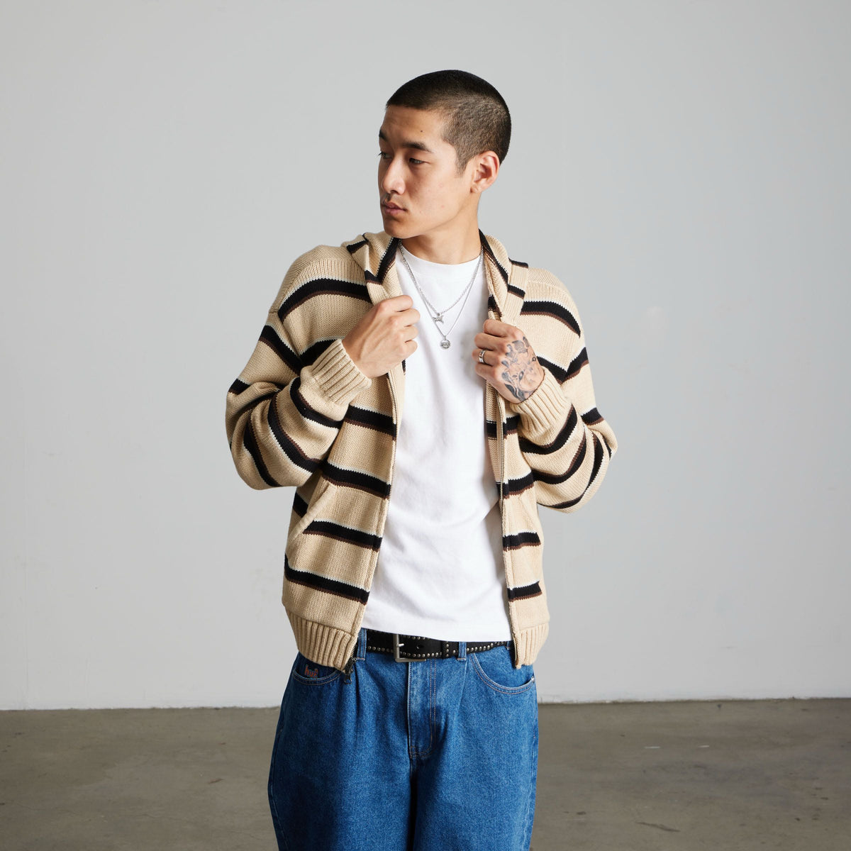 Banks Full-Zip Striped Hoodie