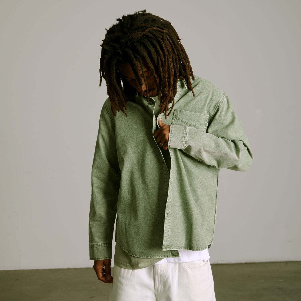 Carson Overdyed Denim Long Sleeve Shirt