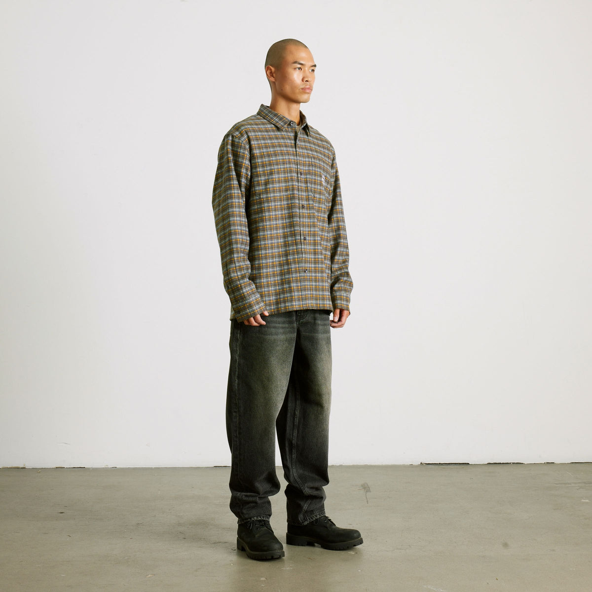 Cross Plaid Long Sleeve Shirt