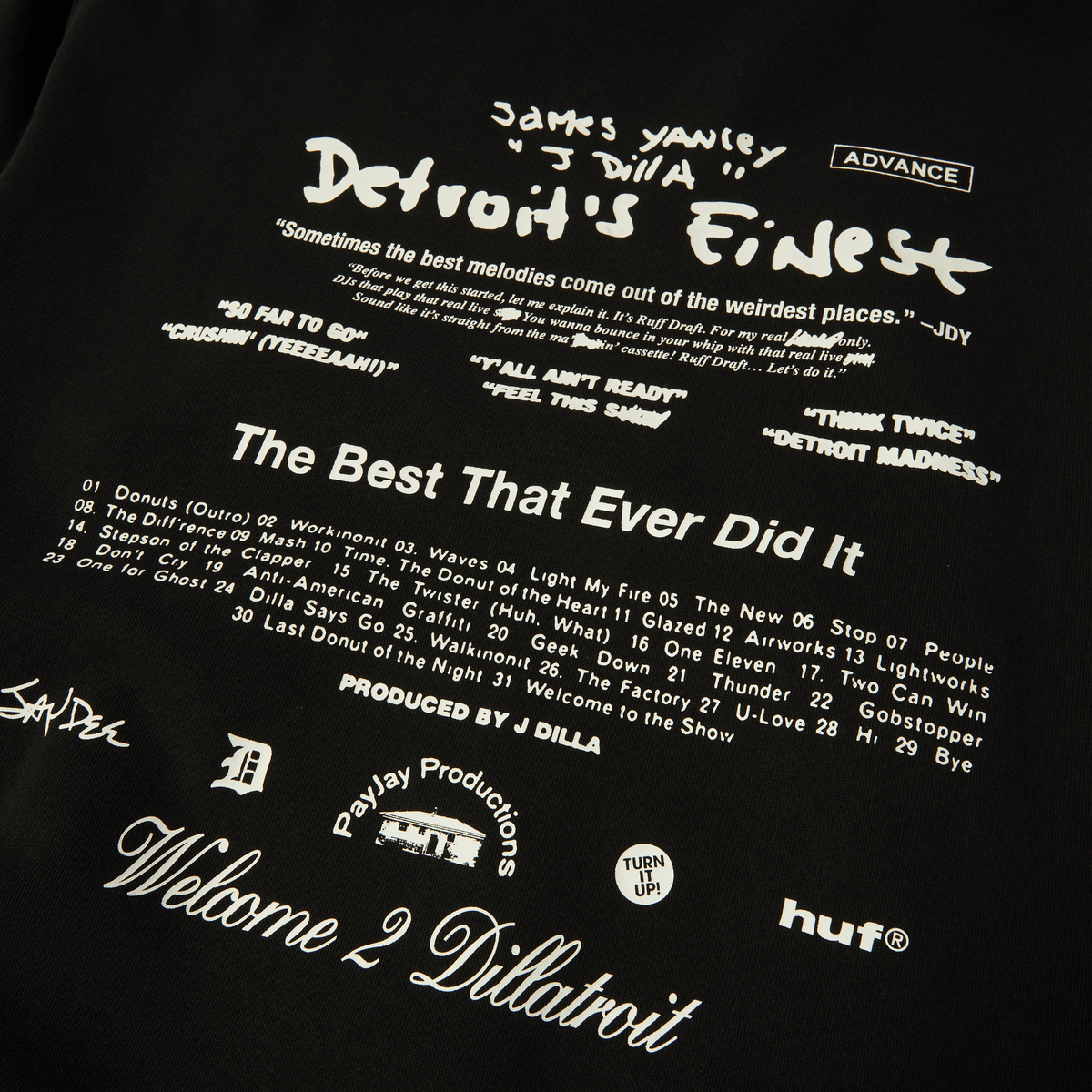 HUF x J Dilla Diggin Washed Pullover Hoodie