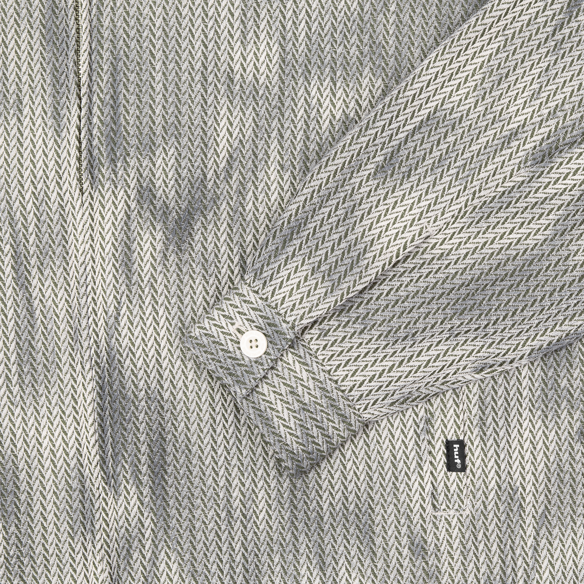 Herringbone Fade Zip Long Sleeve Shirt