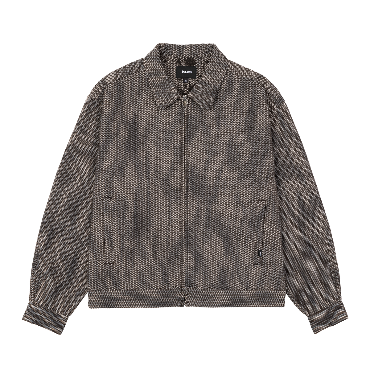 Herringbone Fade Zip Long Sleeve Shirt