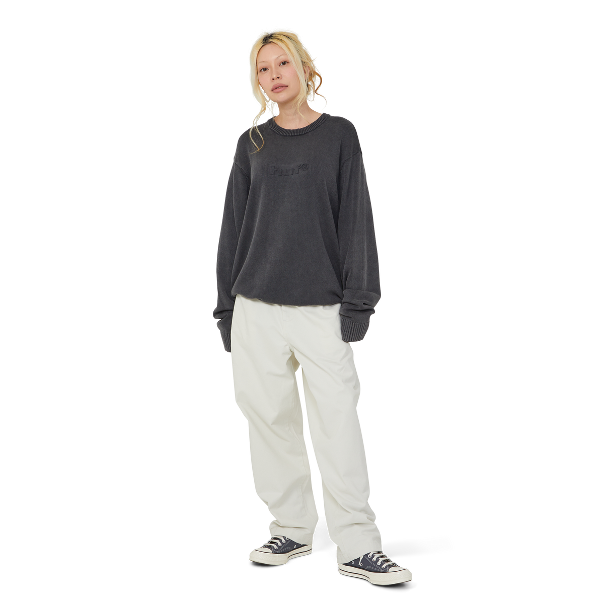 Pacific Wash Embossed Crewneck Sweater