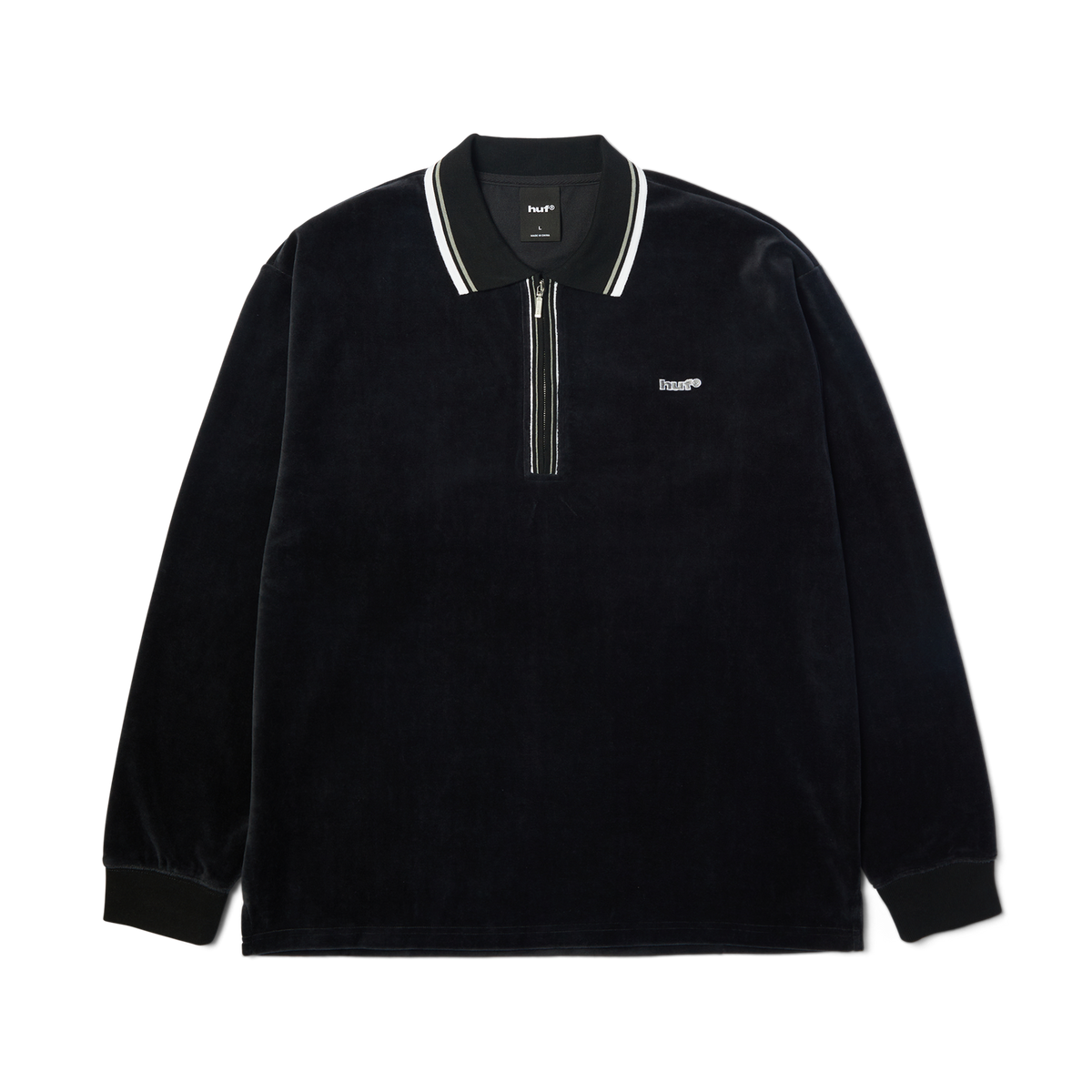 Parker Velour Long Sleeve Polo Shirt
