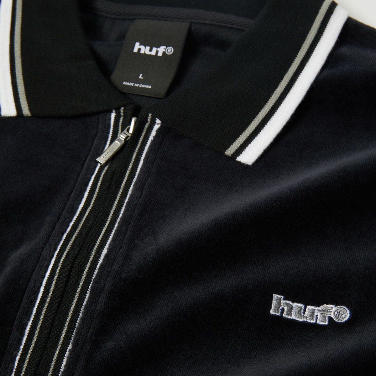 Parker Velour Long Sleeve Polo Shirt