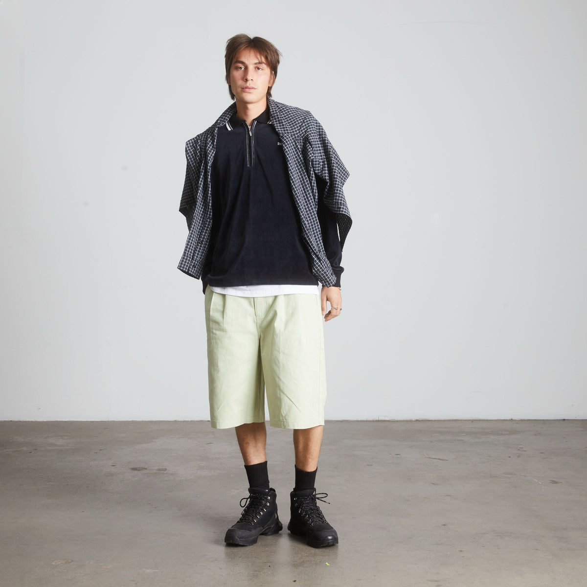 Parker Velour Long Sleeve Polo Shirt