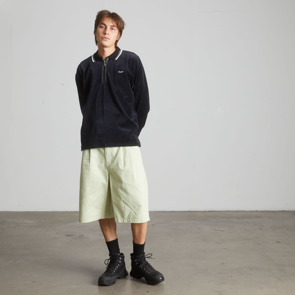 Parker Velour Long Sleeve Polo Shirt