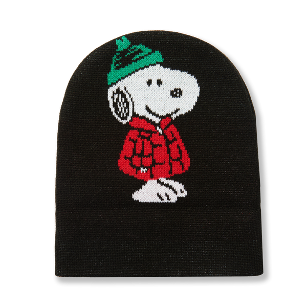 Snoopy Puffer Cuff Beanie