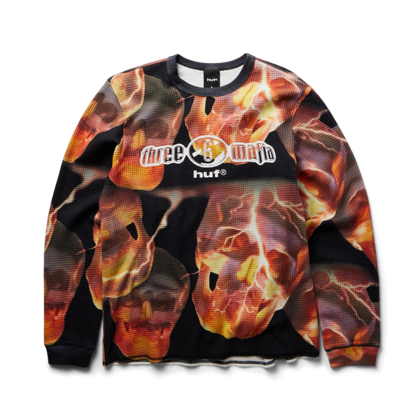 huf x Three 6 Mafia Torched Long Sleeve Thermal Shirt
