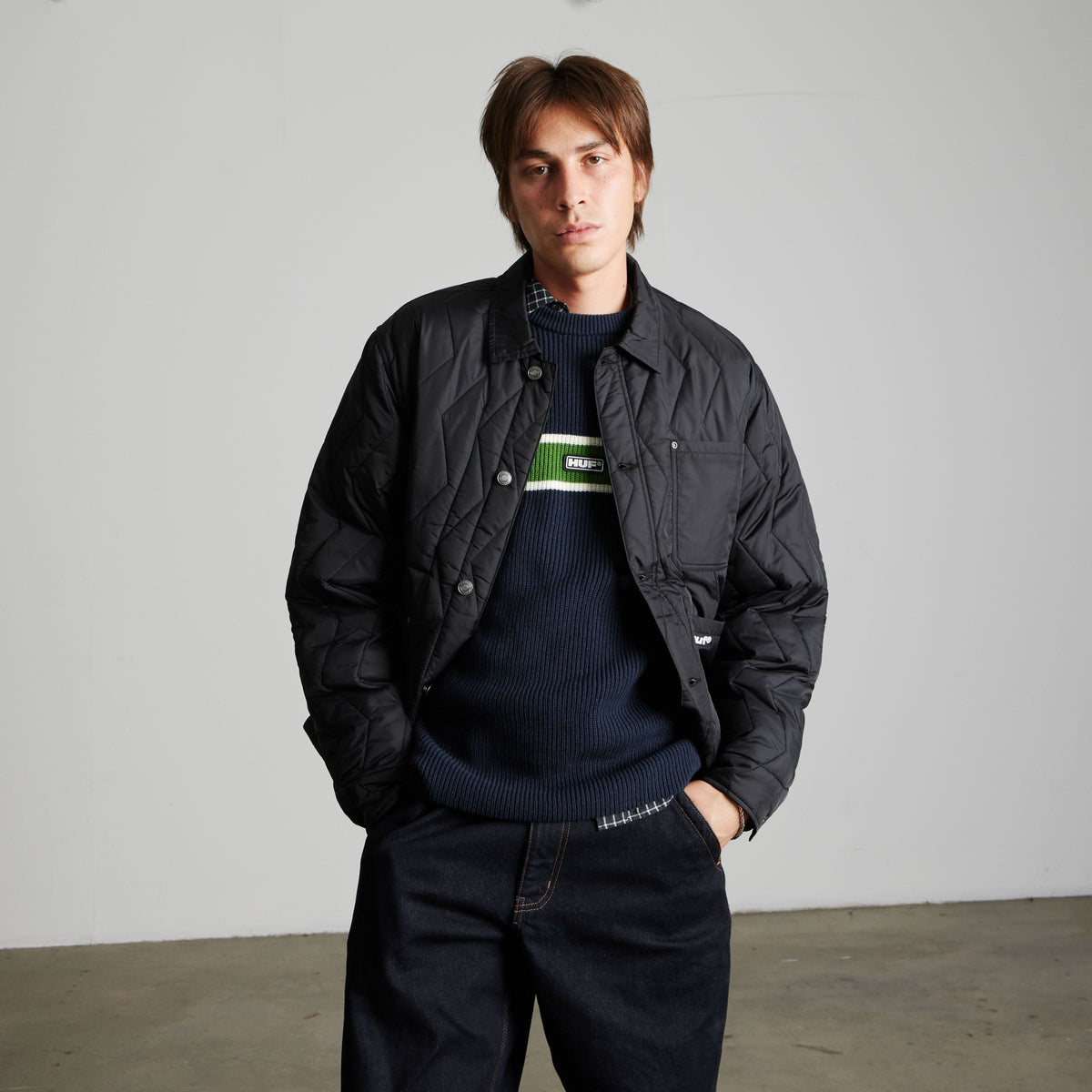 Zig Zag Quilted Chore Jacket